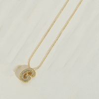 Copper 14K Gold Plated Simple Style Inlay Letter Zircon Pendant Necklace sku image 8
