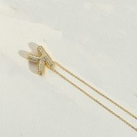 Copper 14K Gold Plated Simple Style Inlay Letter Zircon Pendant Necklace sku image 11