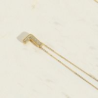 Copper 14K Gold Plated Simple Style Inlay Letter Zircon Pendant Necklace sku image 13