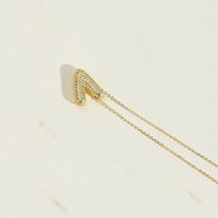Copper 14K Gold Plated Simple Style Inlay Letter Zircon Pendant Necklace sku image 22