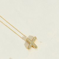 Copper 14K Gold Plated Simple Style Inlay Letter Zircon Pendant Necklace sku image 24