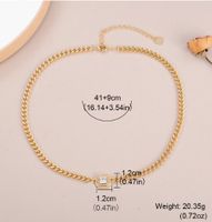 Copper 18K Gold Plated Silver Plated Hip-Hop Cool Style Inlay Square Zircon Necklace main image 2