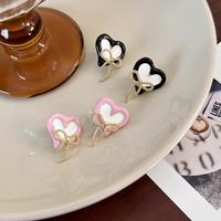 1 Pair Cute Lady Sweet Heart Shape Bow Knot Enamel Zinc Alloy Ear Studs main image 9