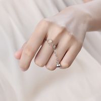 Wholesale Simple Style Cat Bell Copper White Gold Plated Open Rings main image 3