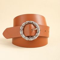 Vintage Style Simple Style Solid Color Pu Leather Belt Buckle PU Artificial Leather Women's Leather Belts main image 9