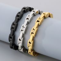 Hip-Hop Simple Style Geometric 304 Stainless Steel 18K Gold Plated Men's Bracelets main image 1