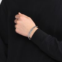 Hip-Hop Simple Style Geometric 304 Stainless Steel 18K Gold Plated Men's Bracelets main image 10