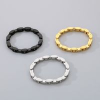 Hip-Hop Simple Style Geometric 304 Stainless Steel 18K Gold Plated Men's Bracelets main image 4