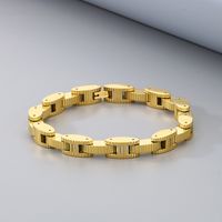 Hip-Hop Simple Style Geometric 304 Stainless Steel 18K Gold Plated Men's Bracelets main image 5