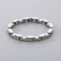 Hip-Hop Simple Style Geometric 304 Stainless Steel 18K Gold Plated Men's Bracelets main image 6