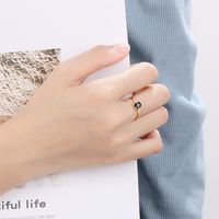 Wholesale Cute Cat Copper Plating Inlay Zircon Open Rings main image 3