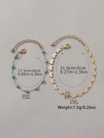 Elegant Hawaiian Vacation Butterfly Copper Inlay Turquoise Rhinestones Women's Anklet main image 2