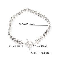 Sterling Silver White Gold Plated Casual Simple Style Plating Round Bracelets main image 2