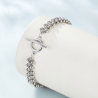 Sterling Silver White Gold Plated Casual Simple Style Plating Round Bracelets main image 3