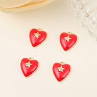 1 Piece 13*11mm Copper Zircon 18K Gold Plated Star Heart Shape Polished Pendant main image 6