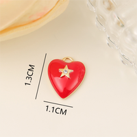 1 Piece 13*11mm Copper Zircon 18K Gold Plated Star Heart Shape Polished Pendant main image 2