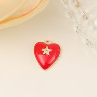 1 Piece 13*11mm Copper Zircon 18K Gold Plated Star Heart Shape Polished Pendant main image 5