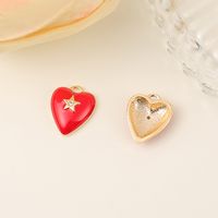 1 Piece 13*11mm Copper Zircon 18K Gold Plated Star Heart Shape Polished Pendant main image 3