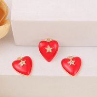 1 Piece 13*11mm Copper Zircon 18K Gold Plated Star Heart Shape Polished Pendant main image 1