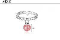 Wholesale Sweet Heart Shape Copper Inlay White Gold Plated Strawberry Quartz Charm Rings main image 2
