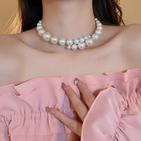 Elegant Geometric Imitation Pearl Alloy Beaded Women's Necklace main image 4