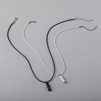 Simple Style Classic Style Bamboo Alloy Couple Pendant Necklace main image 3