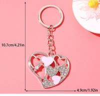 Simple Style Heart Shape Alloy Enamel Plating Inlay Rhinestones Bag Pendant Keychain main image 2