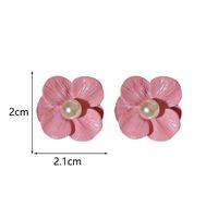 1 Pair Sweet Flower Inlay Alloy Imitation Pearl Ear Studs main image 2