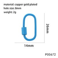 1 Piece 14*26mm Copper Oval Pendant Jewelry Buckle sku image 8