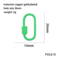 1 Piece 14*26mm Copper Oval Pendant Jewelry Buckle sku image 7