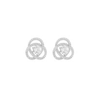 1 Paar Einfacher Stil Klassischer Stil Pendeln Geometrisch Inlay Sterling Silber Zirkon 14 Karat Vergoldet Ohrstecker main image 3