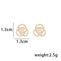 1 Pair Simple Style Classic Style Commute Geometric Inlay Sterling Silver Zircon 14K Gold Plated Ear Studs main image 2
