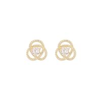 1 Pair Simple Style Classic Style Commute Geometric Inlay Sterling Silver Zircon 14K Gold Plated Ear Studs main image 4
