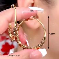 1 Pair IG Style Elegant Lady Round Inlay Alloy Zircon Hoop Earrings main image 2