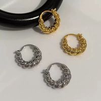1 Pair French Style Simple Style Commute Twist Plating Copper Hoop Earrings main image 6