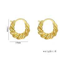 1 Pair French Style Simple Style Commute Twist Plating Copper Hoop Earrings main image 2