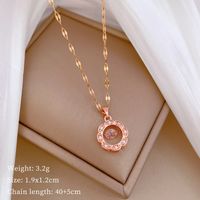 Classic Style Sun Artificial Gemstones Titanium Steel Copper Hollow Out Inlay Artificial Gemstones Women's Pendant Necklace main image 2