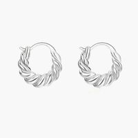 1 Pair French Style Simple Style Commute Twist Plating Copper Hoop Earrings sku image 1