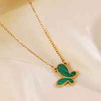 304 Stainless Steel 18K Gold Plated Cute Lady Simple Style Plating Butterfly Acrylic Jewelry Set main image 4