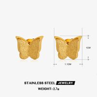 Titan Stahl 18 Karat Vergoldet IG-Stil Elegant Dame Überzug Schmetterling Ohrringe Halskette sku image 1