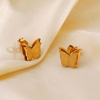 Titan Stahl 18 Karat Vergoldet IG-Stil Elegant Dame Überzug Schmetterling Ohrringe Halskette main image 3
