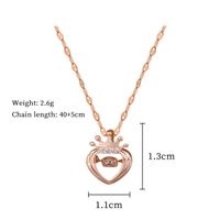 Wholesale Modern Style Simple Style Heart Shape Crown 304 Stainless Steel Copper Inlay Rhinestones Pendant Necklace main image 2