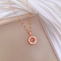 Wholesale Princess Simple Style Heart Shape 304 Stainless Steel Copper Inlay Rhinestones Pendant Necklace main image 5