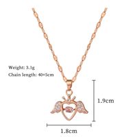 Wholesale Princess Sweet Heart Shape Wings 304 Stainless Steel Copper Inlay Rhinestones Pendant Necklace main image 2