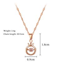 Wholesale Princess Simple Style Round Crown 304 Stainless Steel Copper Inlay Rhinestones Pendant Necklace main image 2