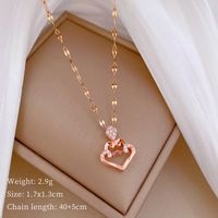 Wholesale IG Style Simple Style Geometric 304 Stainless Steel Copper Inlay Rhinestones Pendant Necklace sku image 1