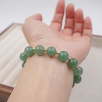 Jade Copper Gold Plated Classical Classic Style Beaded Geometric Bracelets Necklace main image 4