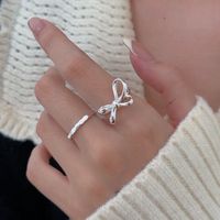 Simple Style Classic Style Bow Knot Sterling Silver Plating Rings 1 Piece main image 5