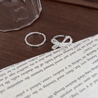 Simple Style Classic Style Bow Knot Sterling Silver Plating Rings 1 Piece main image 4
