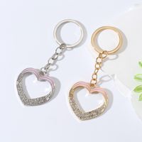 Modern Style Sweet Classic Style Heart Shape Alloy Plating Inlay Rhinestones Bag Pendant Keychain main image 1